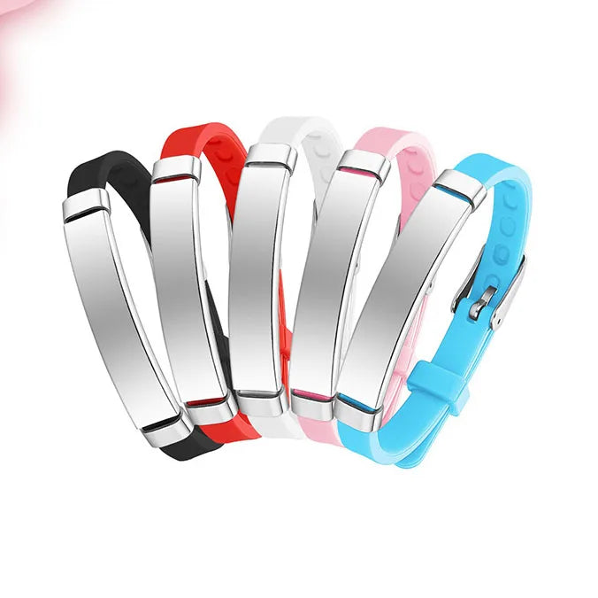 Personalized Stainless Steel Cute ID Bracelets for Kids Silicone Bracelet Name Wristband Gifts for Children Birthday Party