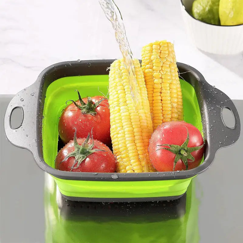 Kitchen Accessories Collapsible Over the Sink Colander Fruit and Vegetable Strainer Basket