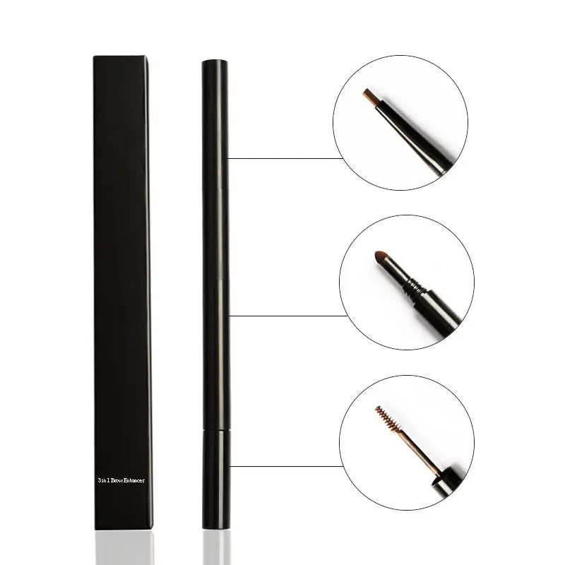 Cosmetic Long Lasting OEM/ODM 3 in 1 Vegan Slim Eyebrow Pencil Waterproof Eyebrow Pencils Shaper