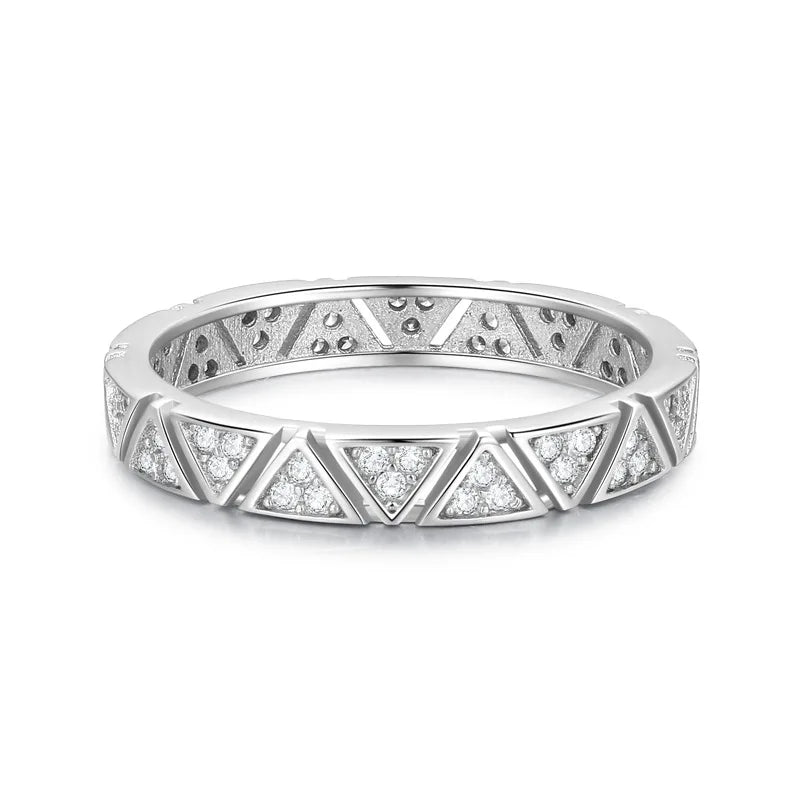 Ada Jewelry Triangles Design Anillo De Plata De Ley 925 Sterling Silver Women Band Ring