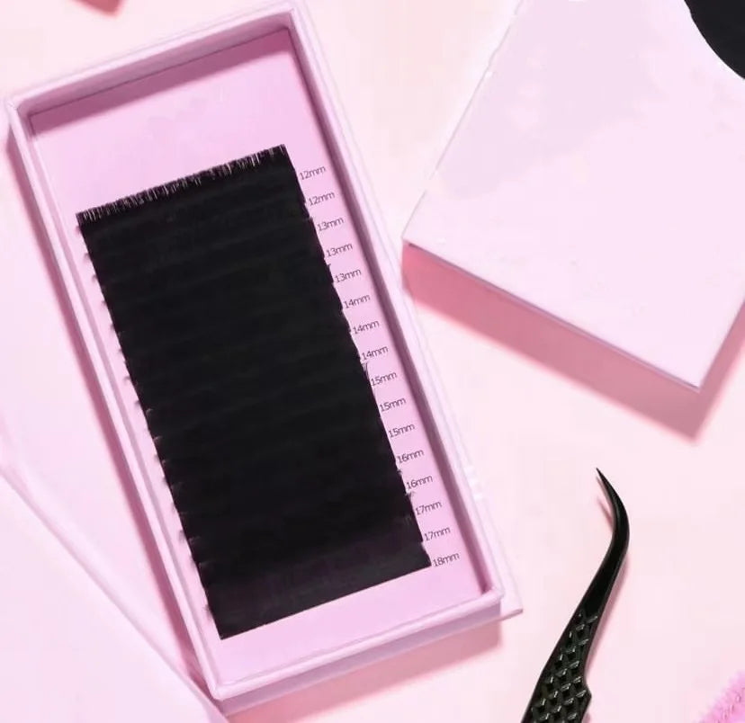 Premium  Eyelash Extension Supplier Matte Dark Cashmere Lash Tray 0.03 Silk Individual Volume Eyelash Extensions
