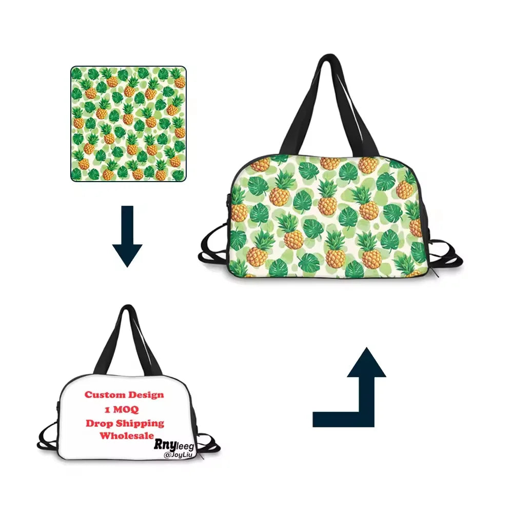 New Foldable Travel Bag Print on Demand 1 MOQ Dropshipping Luggage Duffel Bag Magic Custom Your Own Images Printing Travel Ba