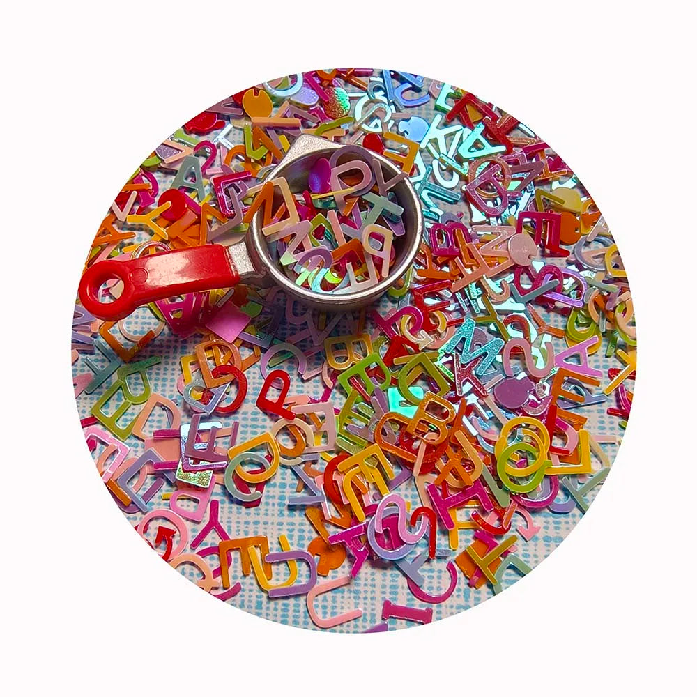 Mix Letters Alphabet Confetti Glitter Sequin for DIY Craft Nail Art Decorations Resin Jewelry Making Material