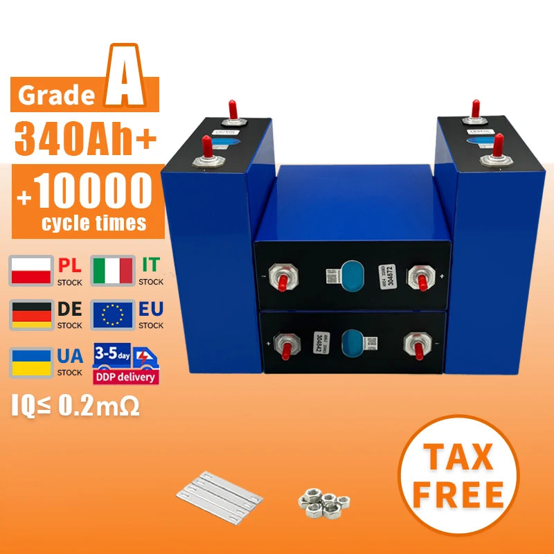 3.2v 340Ah 314ah 304ah 280ah High Capacity Lifepo4 Battery EV 340Ah Rechargeable Battery for Solar System Lithium Ion Batteri