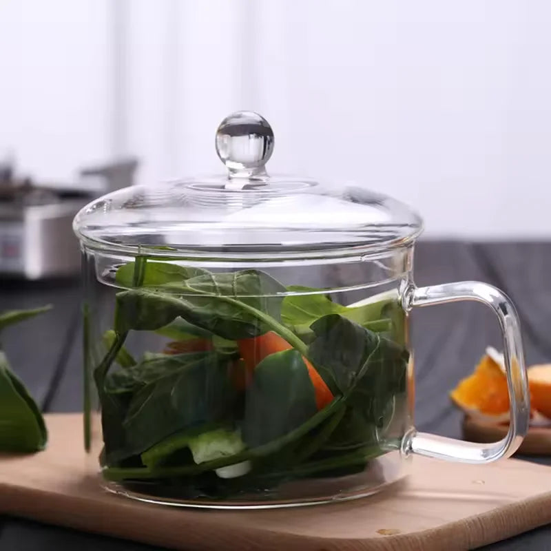 2024 New Hot Selling High Borosilicate Food Grade Glass Soup Pot Heat-resistant Glass Pot with Handle