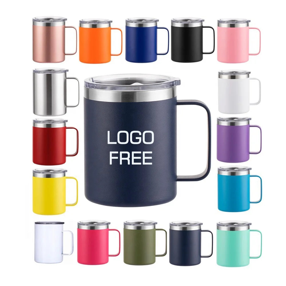 Beauchy Custom 12oz 14oz Double Wall Vacuum Stainless Steel Travel Tumbler Cup Camping Tumbler Insulated Coffee Mug with Hand