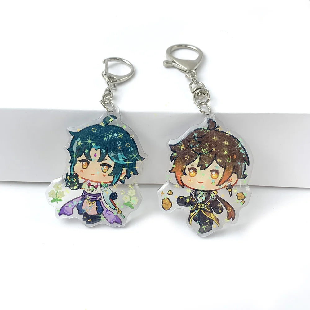 High Quality Acrylic Custom Cartoon Animal Plant Shaped Keychain Transparent Cute Acrylic Keychain