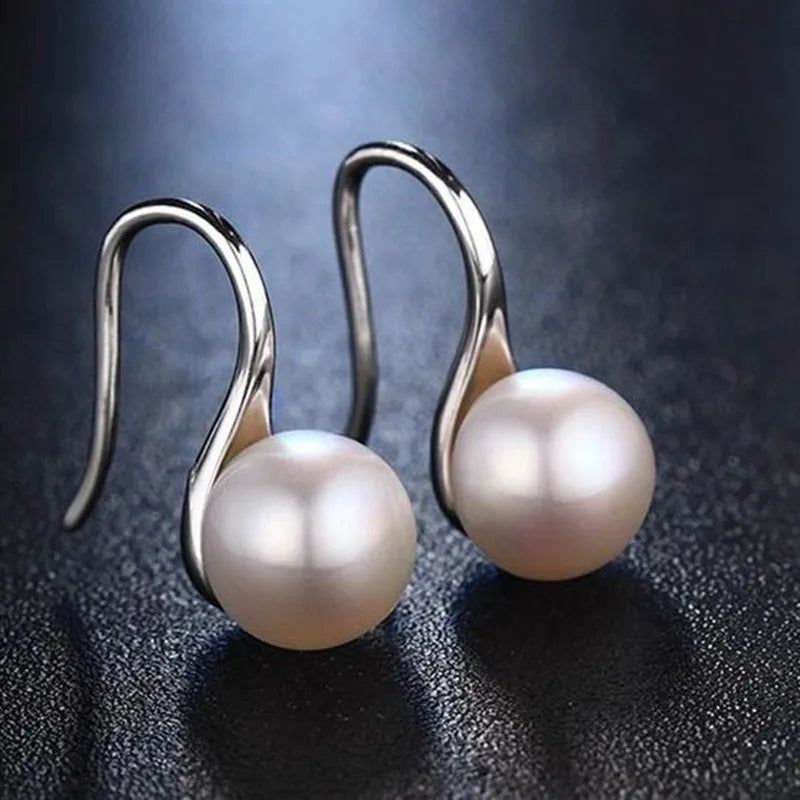 Best-Selling Classic Korean Style Pearl Earrings with Gold Plating Manufacturer's Trendy Ear Hook Design for Women