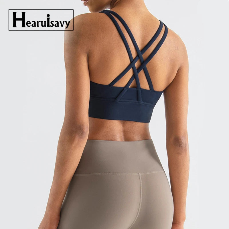 Oem Customized High Support Sport Bras for Women Outdoor Fitness Wear Breathable Sexy Underwear Gym Crop Top Yoga Clothes