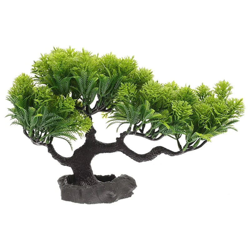 Plastic Fish Tank Plants Artificial Pine Ornament Hotel Restaurant Sushi Sashimi Serving Plate Decoration Fake Pine Tree