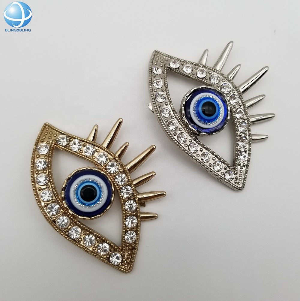 Hot Selling Rhinestone Eyes Metal Shoe Buckles Decorations for Women Men Shoes