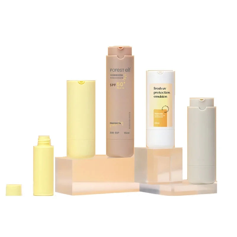Luxury 25ml 45ml Refillable Eco-friendly Airless Pump Bottle Cosmetic Package Container Matte White Grey with Refill Bottle