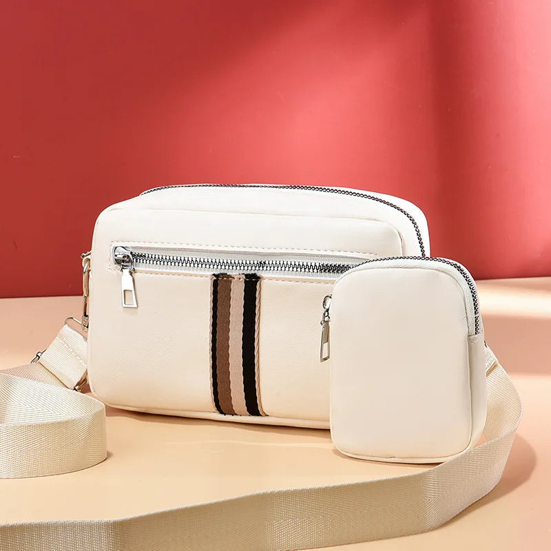 Kunhao Hot Selling Unisex Fashion Small Shoulder Crossbody Bag High Quality Mobile Phone PU Leather Messenger Bags Zipper Riv