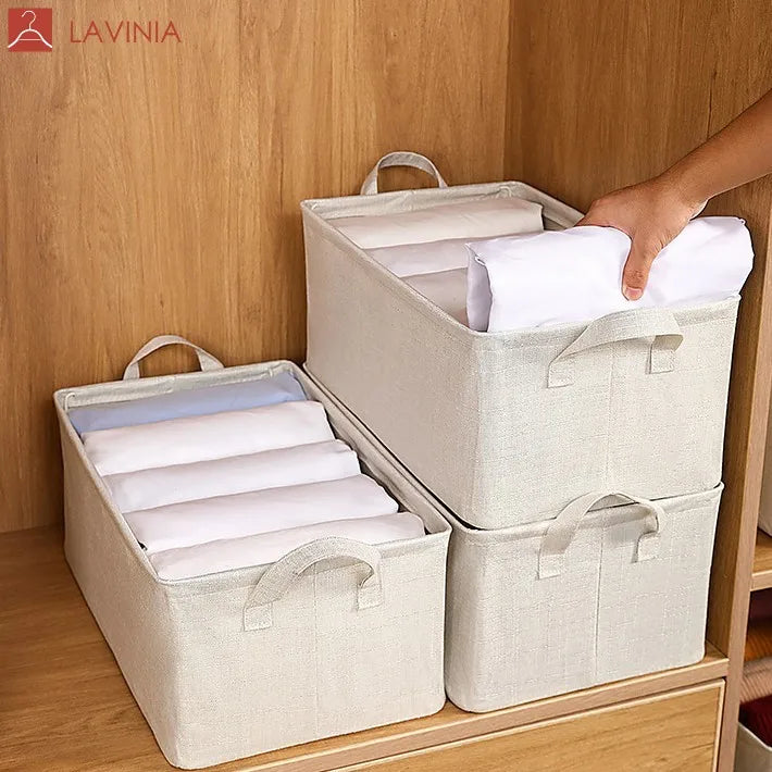 Lavinia 27L Large Foldable Square Clothing Storage Box Organizers Home Use Wholesale for Closet
