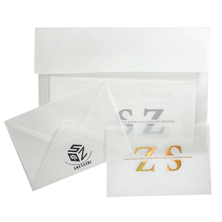 Custom Luxury Translucent Paper Envelope Vellum Paper Envelopes  Envelope for Wedding Gift Packaging