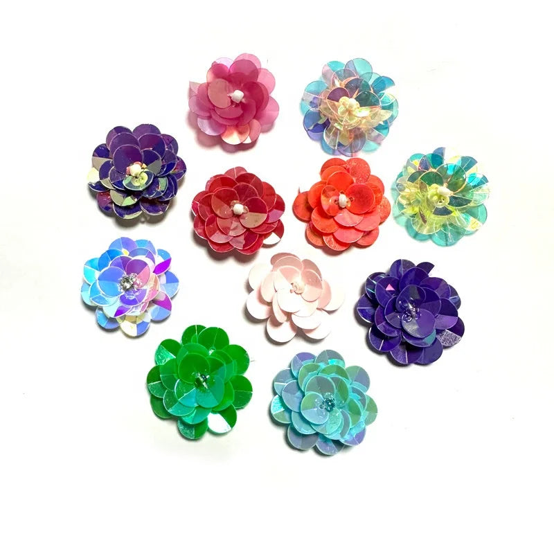 Handmade 2.5 cm Three-dimensional Sequins Dress Accessories Shoes Hats Bags Decorative Flowers Hand-folded Sequins