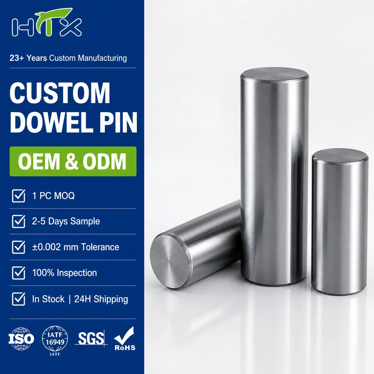 Pull Dowel Pins Precision Dowel Pin 2.5 X 20 mm Stainless Steel Dowel Pin 5 mm High Accuracy Stainless Steel Dowel Pin 3.5 mm