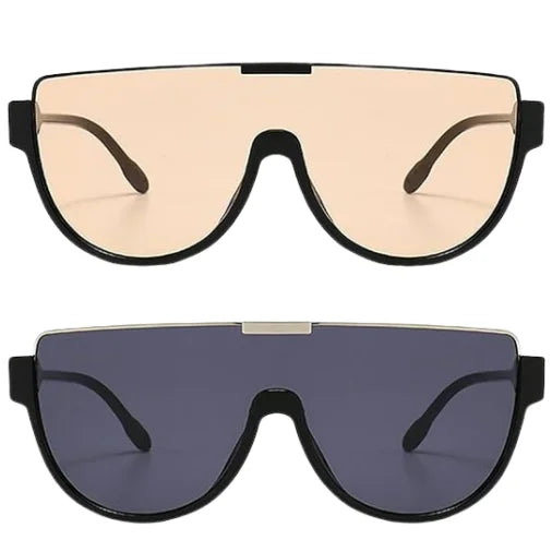 Half Frame One Piece Sunglasses Orange Shade Glasses for Women Wholesale Oversized UV400 Oculos Eeyewear