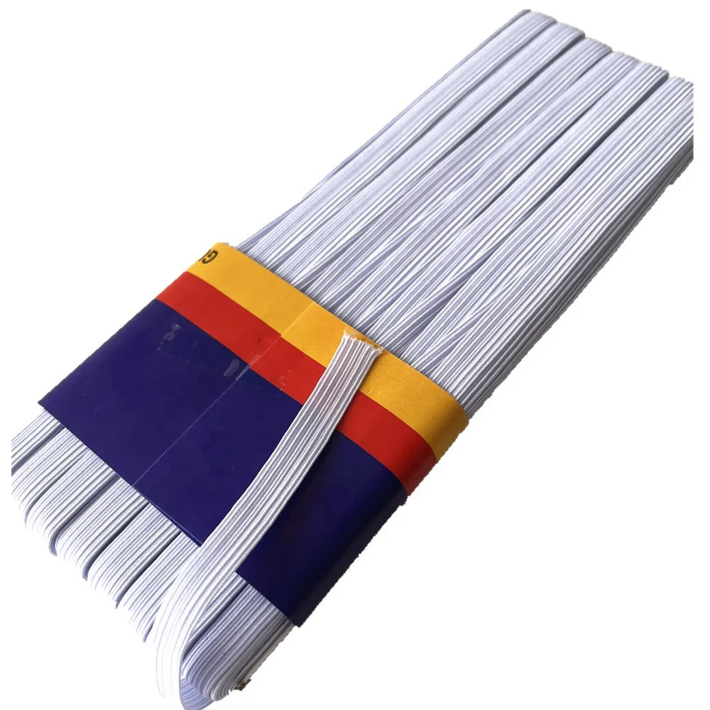 Factory Supply Wholesale 9mm Flat White and Black Color Underwear Elastic Waistband Webbing 100% Polyester