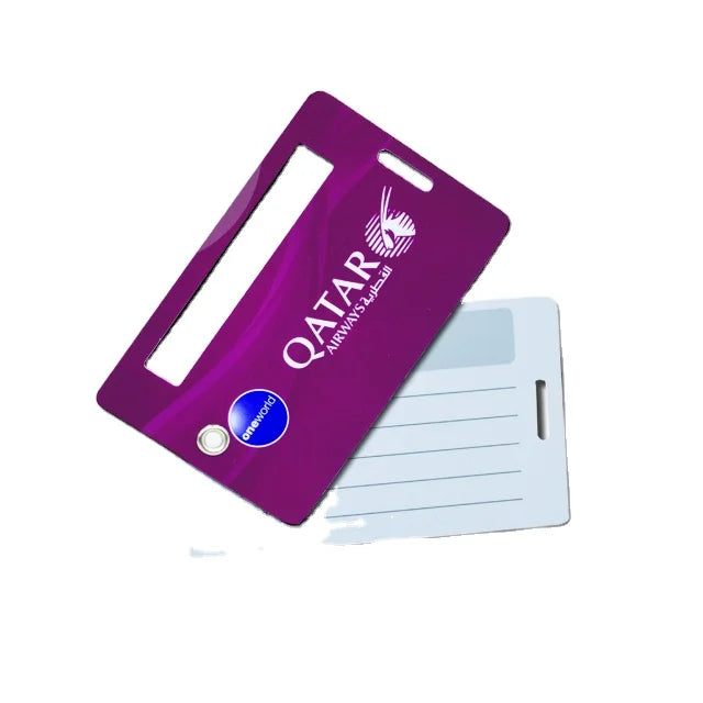 Factory Direct Custom Made Offset Printing Hard PVC Luggage Tag ISO CR80 Standard Film Lamination Blank Plastic Loop Strap