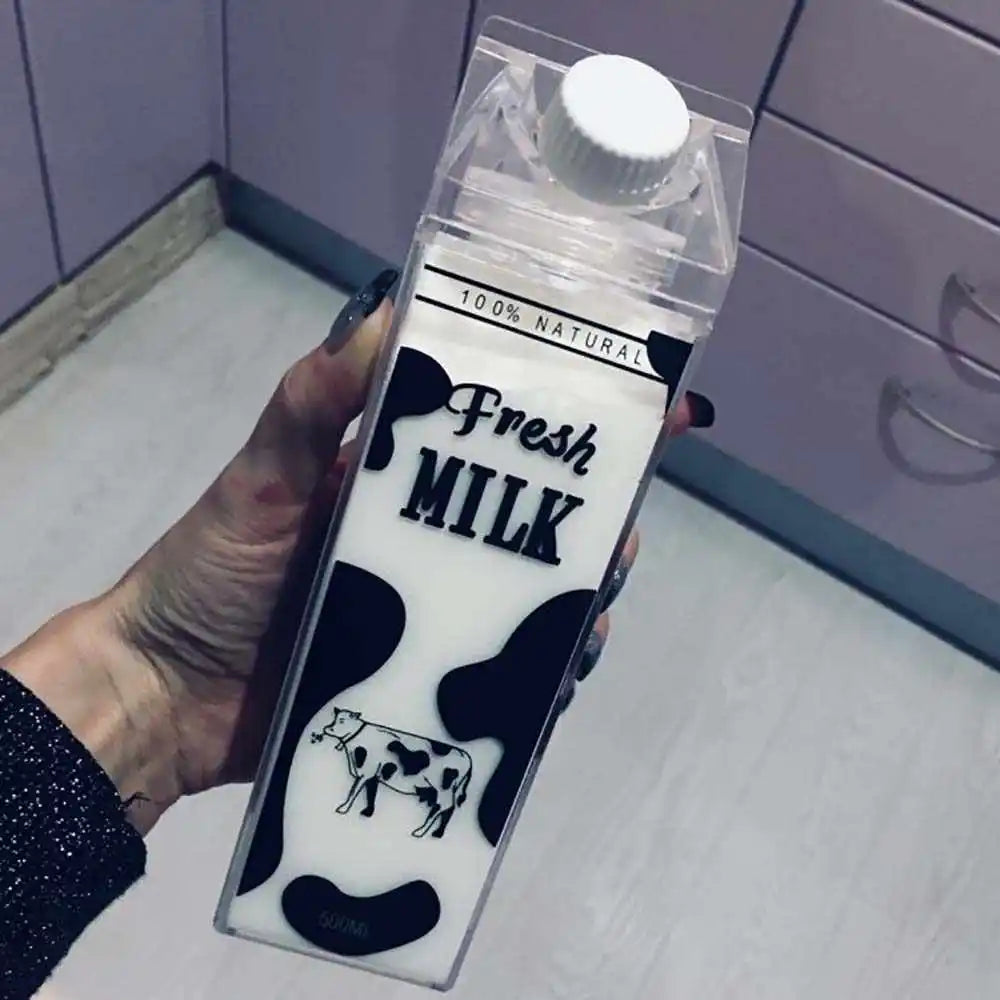 Eco Friendly Products 2023 Milk Transparent Plastic Free 500ml 1000ml Cute Party Used Milk Carton Water Bottle Cups