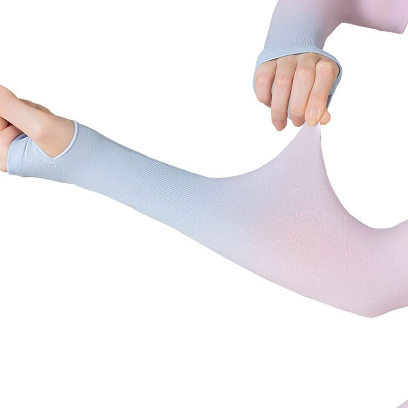 Wholesale Ice Silk Sun UV Protection Sleeves Knitted Outdoor Cycling Basketball Golf Ice Sleeves Arm Sleeve for Men and Women