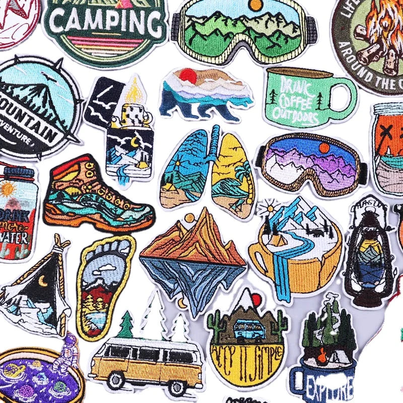 Outdoor Camping Wholesale Iron on Embroidered Patches for Clothing Custom Patches for Jeans Factory Price