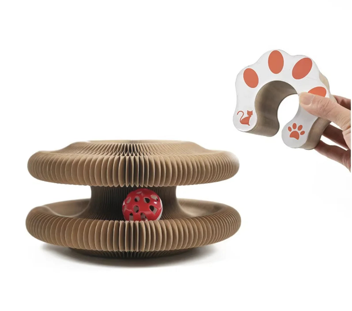 2025 Wholesale Eco-Friendly Interactive Cat Toys Foldable Door Cat Scratching Board with Bell