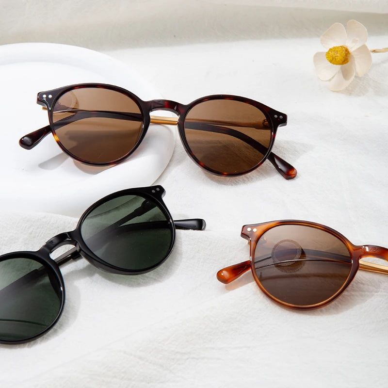 Modern Design Vintage Polarized Unisex Half Titanium Fashion Sunglasses Adult
