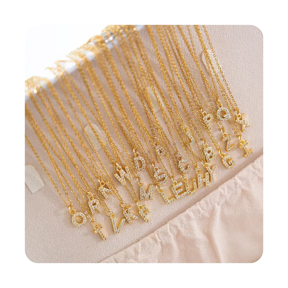 Waterproof Non Tarnish Trendy 26 Letter Alphabet Pendant Choker Chain a to Z Stainless Steel Zirconia Initial Letter Necklace