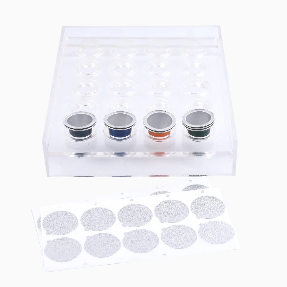 3PCS Eco-friendly for Compatible 20-Hole Acrylic Filling Board Sets with 100 Empty Pods and Self-adhesive Lids