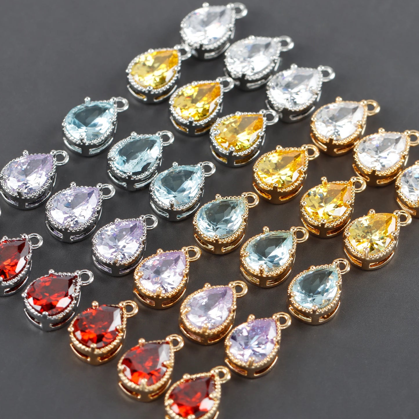 M998   10pcs/lot Jewelry Accessoriespass REACHnickel Free18k Gold Rhodium Platedcopperzirconsdiy Pendants