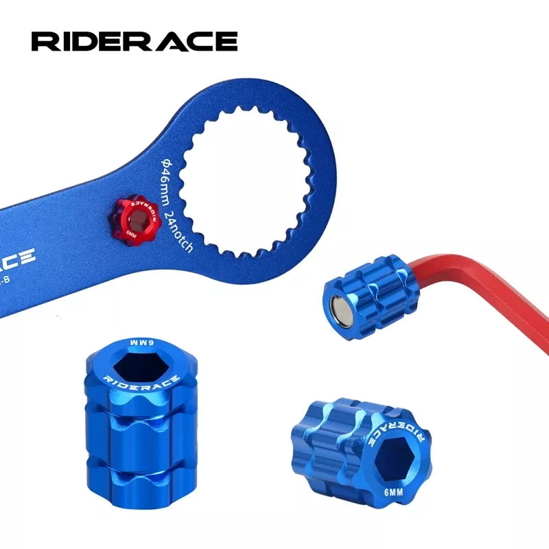 RIDERACE Crank Installation Remove Tool Aluminum Alloy Road Bike Crank Arm Crankset Wrench for XT XTR R Series MTB Repair Too