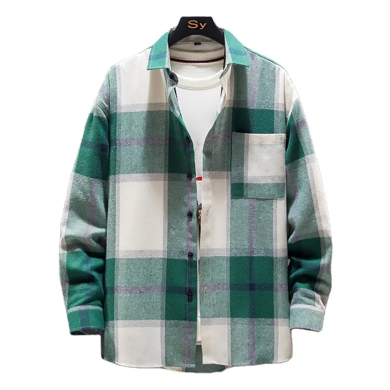 Autumn and Winter Long Sleeved Shirt New Casual Shirt Men