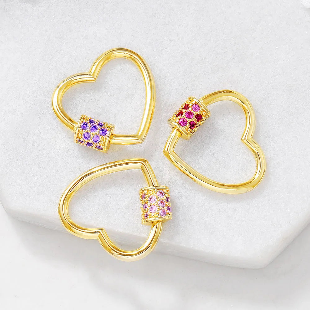 New Stylish Decorative Copper Components DIY Hand-connected Jewelry Findings Heart Necklace Bracelet Buckle Accessory