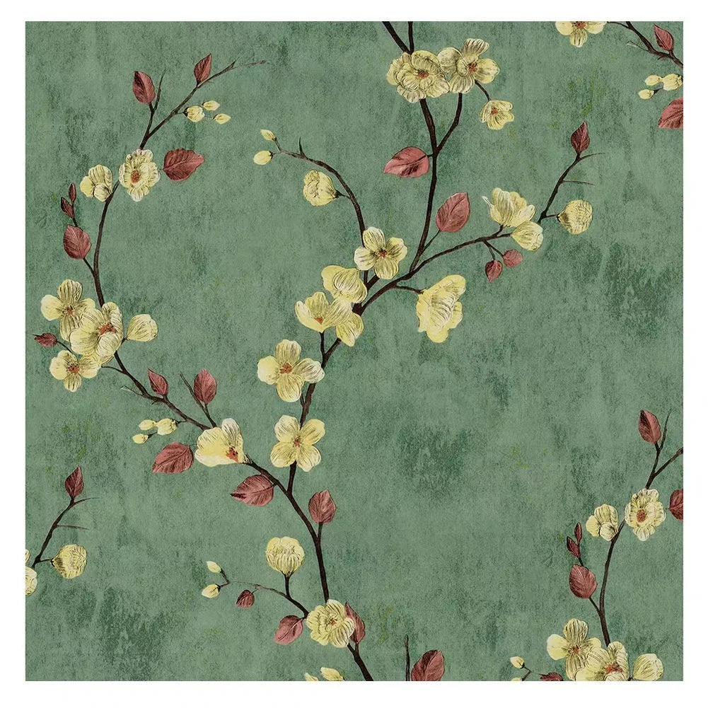 UDK Modern Waterproof Mould-Proof Natural Flower 3D PVC Self-adhesive Wallpaper Roll Living Room Hotel Entertainment Househol