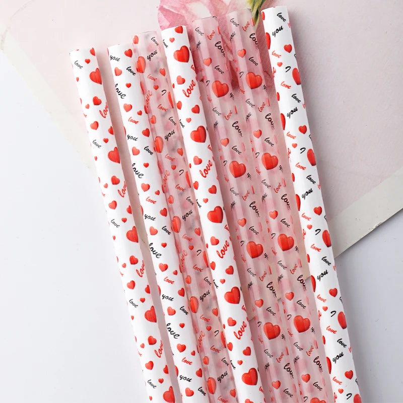 Love Hearts Decorative Reusable Eco-friendly PP Plastic Bar Accessories Drinking Straws Custom Printing Lfgb/ Certified