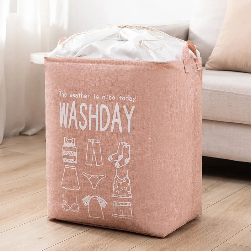 Travel CottonClothing Storage Hamper Custom  Linen Logo Organizer Basket