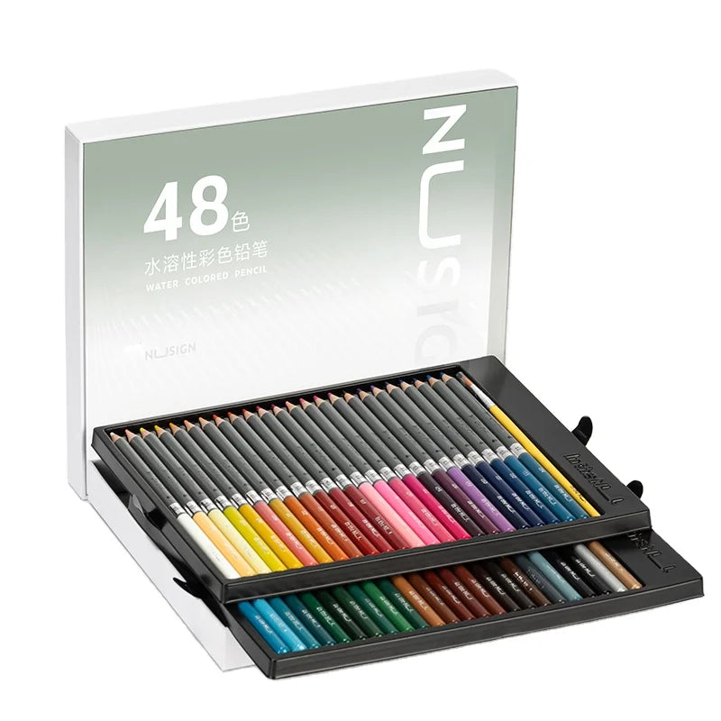Deli NS731-48 48pcs/box Water-soluble Colored Pencils Art Students' Colored Brush 30box*48pcs=1440pcs Per Carton Set
