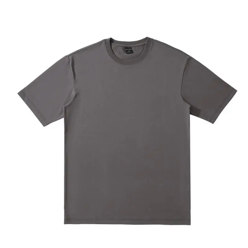 Men's Hong Style 230g Oversized Summer T-shirts Custom logo Cotton Short Sleeve Plus Size T-shirt