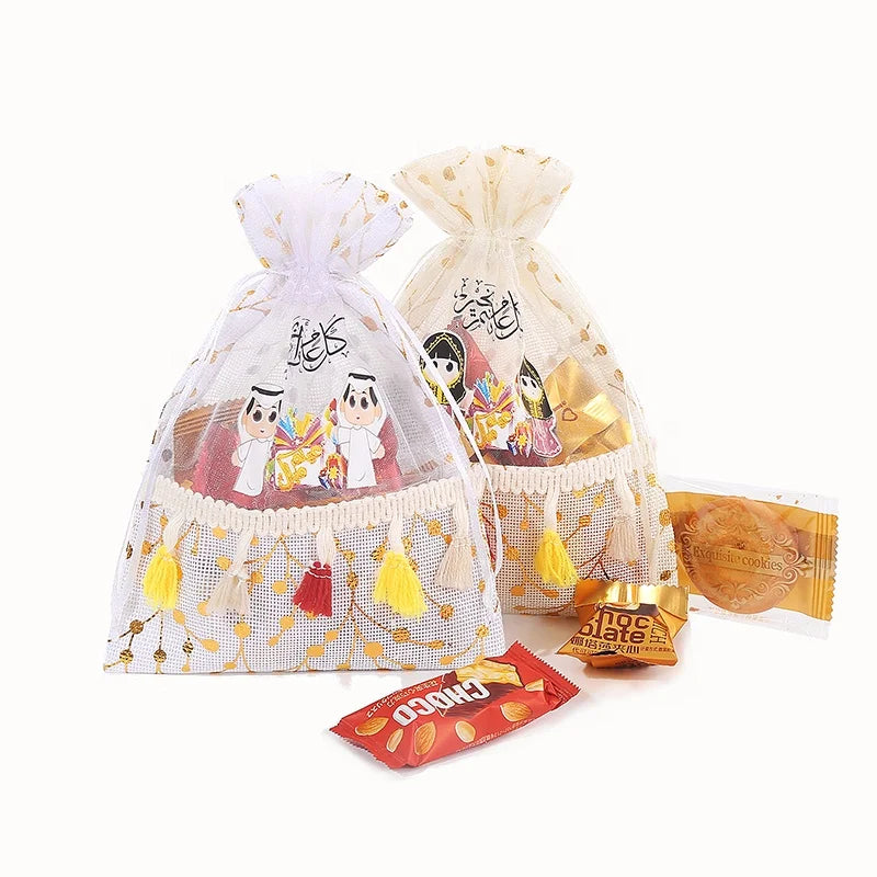 Middle East Muslim Tarot Candy Gift Pouch Colorful Organza Wedding Eid Mubarak Greeting Bag New Ramadan Kareem Features Tasse