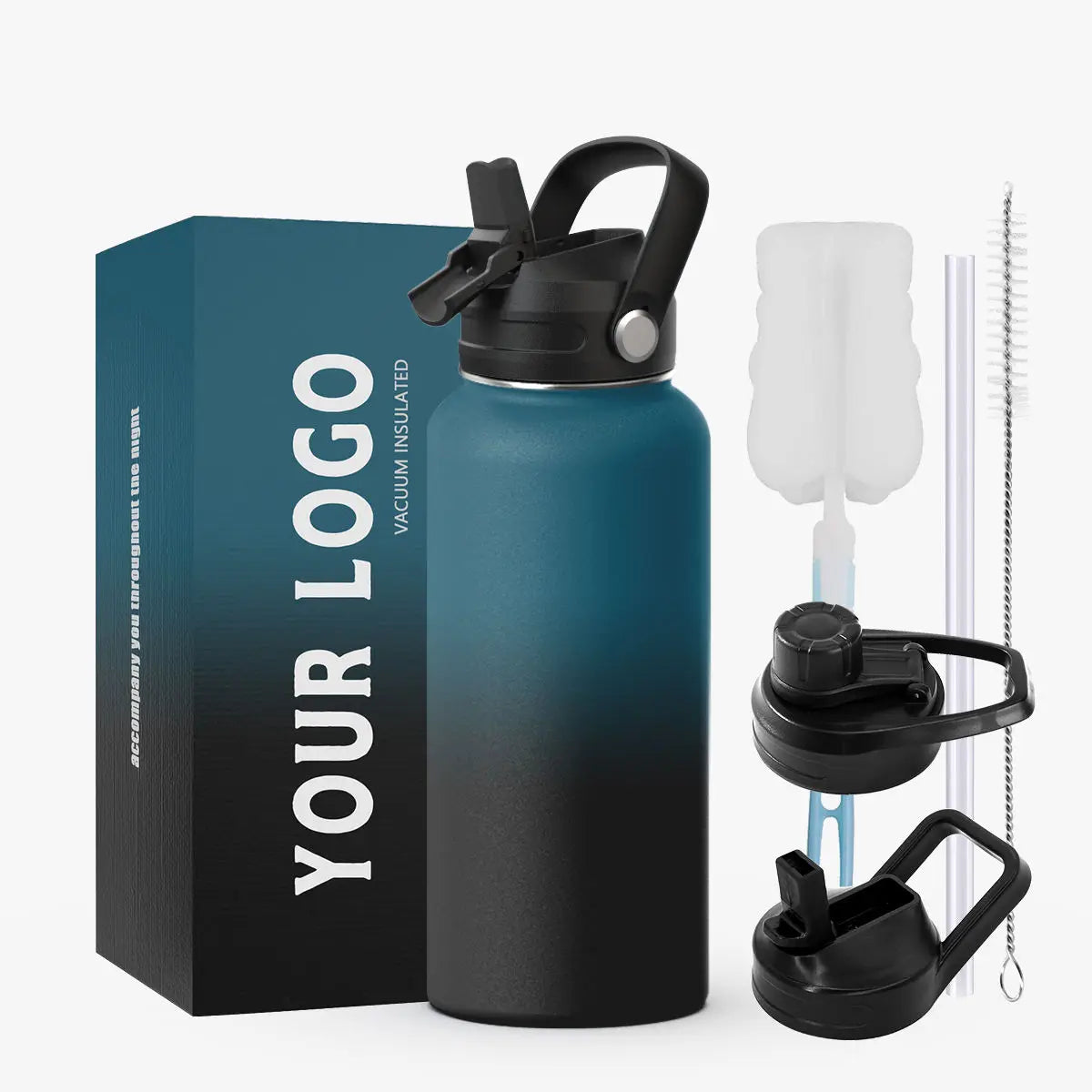 New Design 12oz 18oz 21oz 24oz 32oz 64oz Stainless Steel Vacuum Flask Water Bottles for Adults Sports Use with Handle and Lid