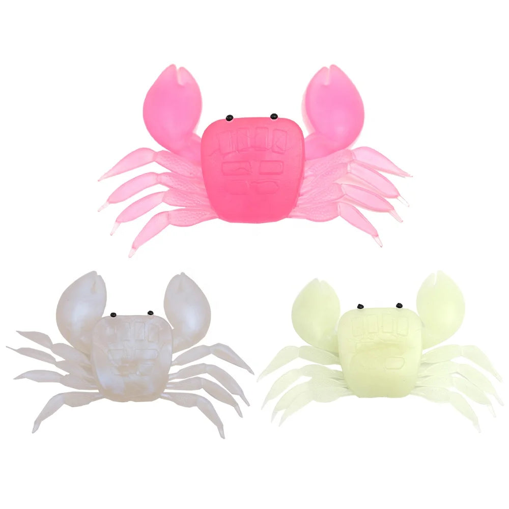 Artificial Realistic Soft Crab Lure 3D Simulation Colorful Mini Chasebaits Saltwater Freshwater Fishing Bait