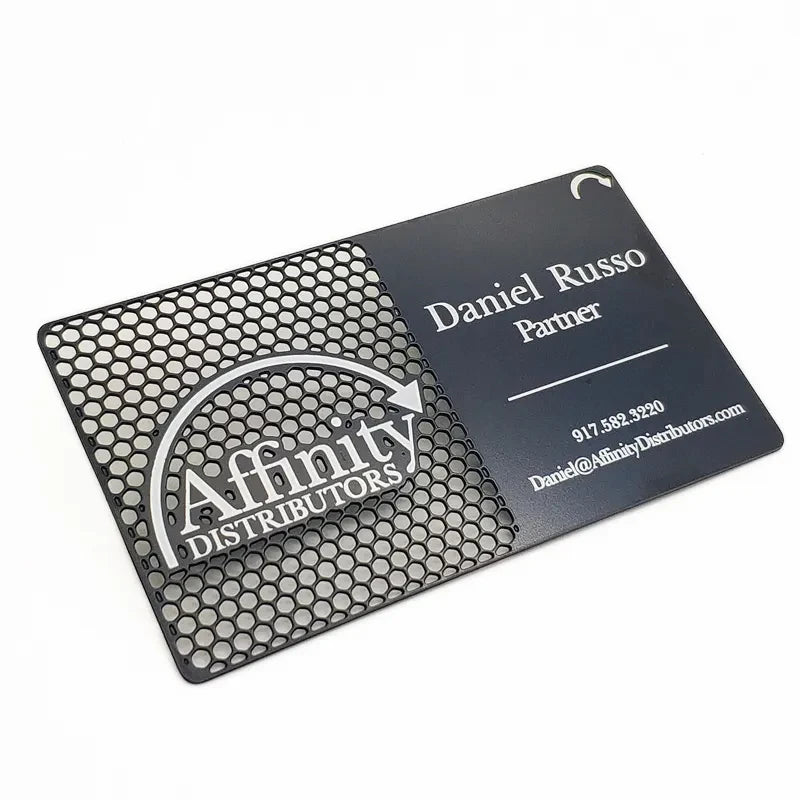 Free Design Custom Cheap Luxury Stainless Steel Matt Black Metal Business Card with logo