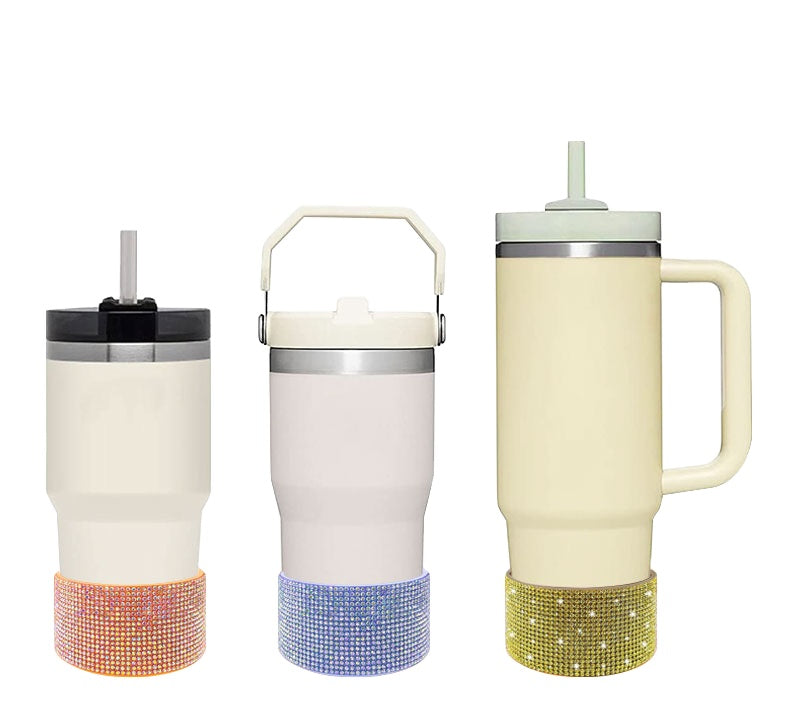 Diamond Glitter Silicone Boot for 40oz Tumbler Accessories for Cup Base Water Bottles Bottom Anti-Slip Rhinestone Sleeve