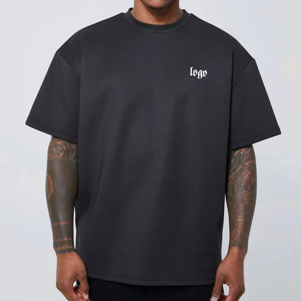 Wholesale 100% Cotton 230g Oversized Men's T-Shirts Print Short Sleeve T Shirt Plus Size for Men