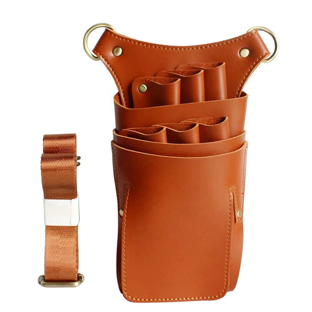 Classic Leather Salon Barber Hairdressing Scissors Holster Waist Bag Scissor Pouch Durable Multi-Functional for Salon
