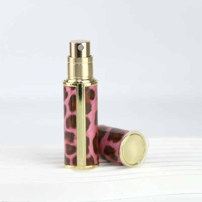 Leopard Print Metal Perfume Bottle Fashionable and Stylish Fragrance Container Refillable Perfume Atomizer