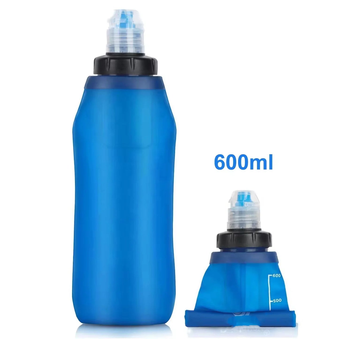 600ml TPU Collapsible Soft Flask Water Bottle with UF Membrane Filter BPA FREE for Running Survival Camping Hiking Fishing