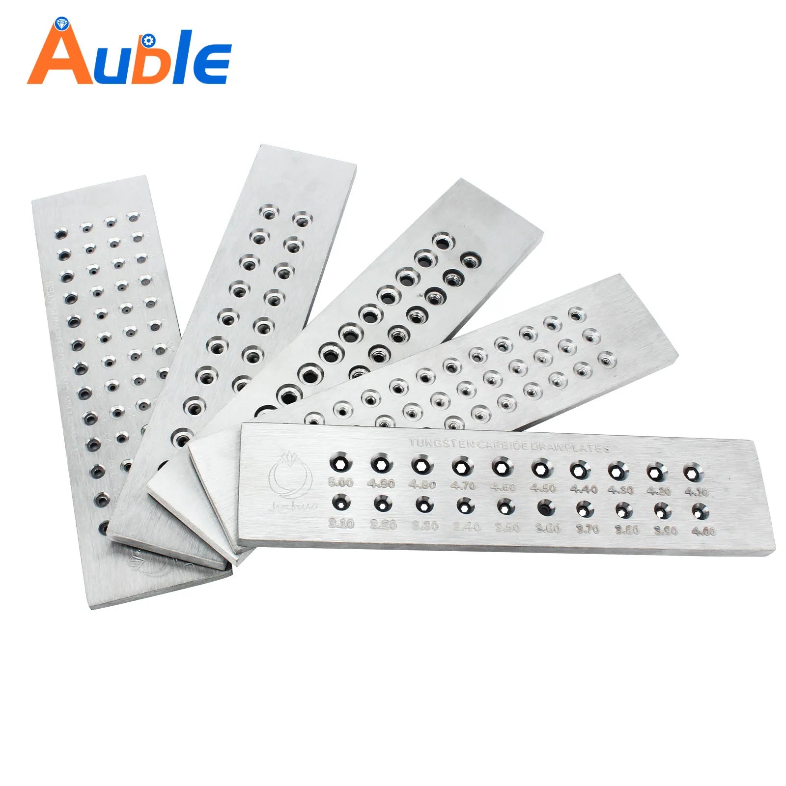 Auble Tungsten Carbide Square/Half Shape 0.26-9.0mm 20/50 Holes Stainless Steel Metal Drawing Plate Jewelry Tool